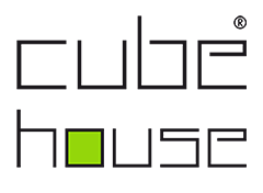 logo cube house - würfelhaus